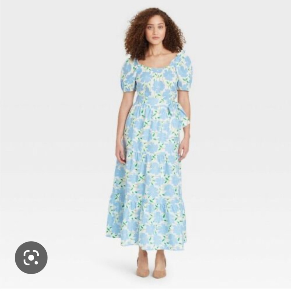 Floral faux wrap maxi skirt